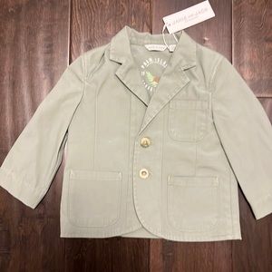 NWT Janie and Jack Baby Boys Olive Cotton Canvas Blazer Jacket!